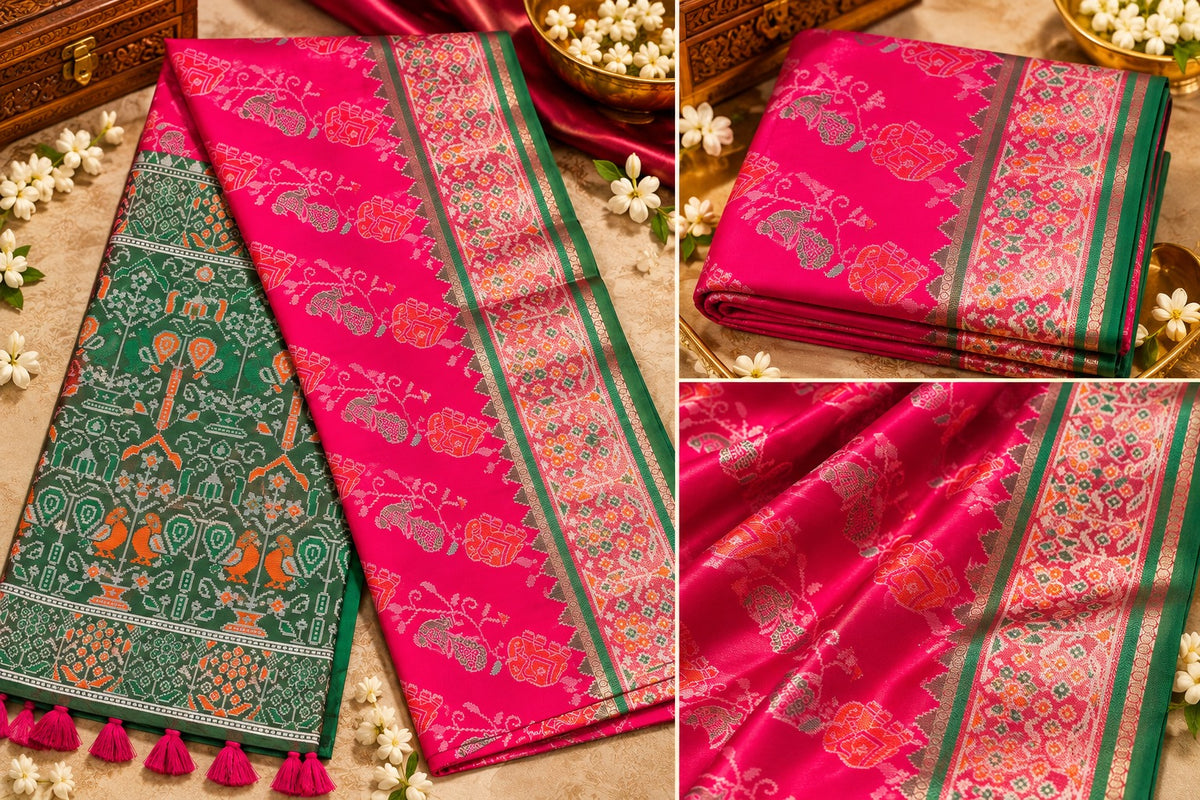 Pochampally Silk-blend Saree with lustrous finish