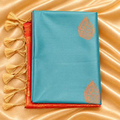 Banarasi Semi-Soft Silk Saree with gold zari motifs
