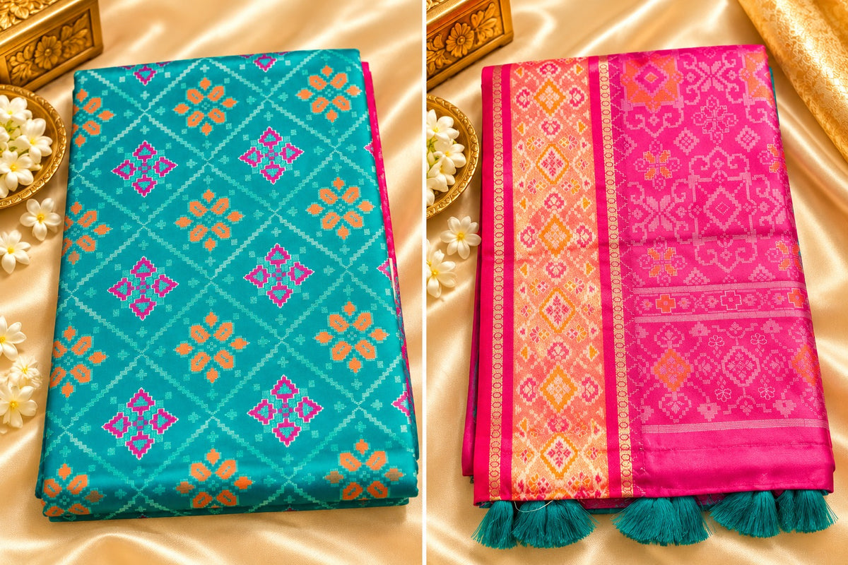 Pochampally Silk-blend Saree with lustrous finish