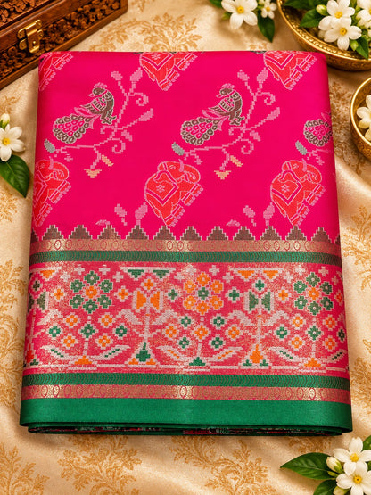 Pochampally Silk-blend Saree with lustrous finish