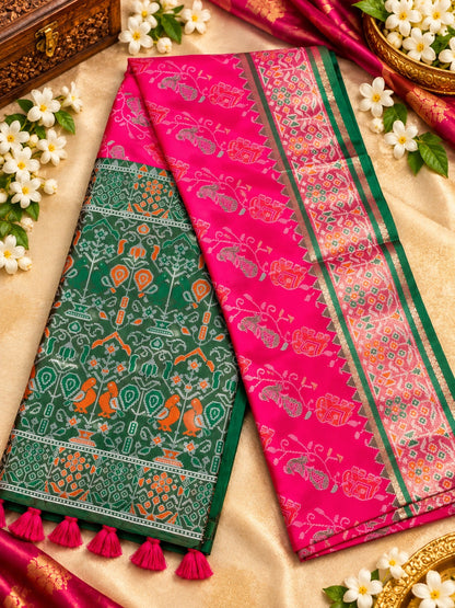 Pochampally Silk-blend Saree with lustrous finish